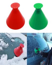 Whole Snow Shovel Remover Car Windowshield Ice Srapers Outdoor Winter Tool Magical Big Size Funnel Multifunctional Brush 4 Col5637988