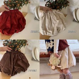 Girls' Corduroy Shorts Autumn Cute Fashionable Baby out Western Style Children Pumpkin Bud-Shaped Pants L2405