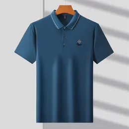 Men's Polos Light Short Sleeve Soft Cotton POLO Shirt 2024 Summer Fashionable Printed Flip Collar Top Breathable T-shirt