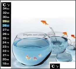 Wall Stickers Home Decor Garden Aquarium Fish Tank Thermometer Temperature Sticker Digital Dual Scale StickOn High Quality Durable5382837