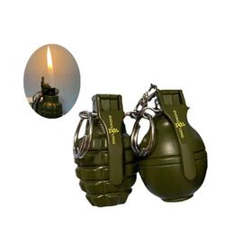 Lighters Personalized Grenade model lighter metal butane gas grinding wheel open flame lighter cigarette accessory texture small gift Q240522