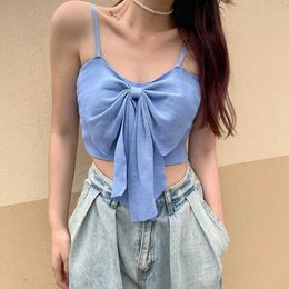 Women's Tanks Camis Womens Bow Top Summer Sexy Cami T-shirt Tight Chest Tank Top S2452302
