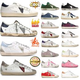 Designers Italian brand Gooseity Goldenlies dirty high-quality sports non-slip super star flashing classic white Do-old dirty high-top casual shoes