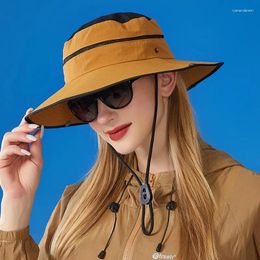 Berets Sun Hat For Men And Women Summer Cap Large Eaved Waterproof Outdoor Hats Head Suitable Protection Face Covering Fishing