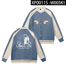 Men's Jackets Link Click 3D Printing Men/Women Autumn/Winter Baseball Jacket Coat Long Sleeves Anime Streetwear Plus Size Clothing