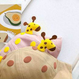 Cartoon Baby Bucket Hat Cute 3D Giraffe Fisherman Cap for Toddler Summer Wide Brim Cotton Kids Boy Girl Panama Sun Hats