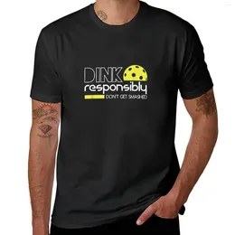 Men's Tank Tops Dink Responsibly Funny Pickleball T Shirt T-Shirt Graphics Edition Men Workout