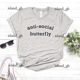 Highquality Anti Social Women Designer Tshirt 2024 Summer New Models Luxurygoods Butterfly Casual Funny T Shirt For Lady Girl Top 12