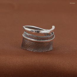 Cluster Rings S925 Sterling Silver Jewelry Takahashi Goro Thai Personality Retractable Men's Feather Ring