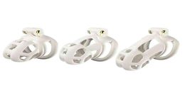 Nxy Devices 4 Rings Male White Device Cage Men Resin Locking Belt Double-arc Cuff Penis Ring Cock Adult Sex Toys 2208297381334