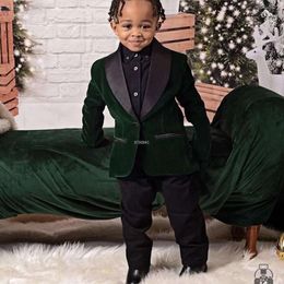 Kids 1 Year Birthday Dress Baby Boys Purple Veet Blazer Jacket Pants Photograph Suit Children Wedding Performance Evening Wear 0a8327