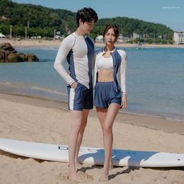 Women's Swimwear Wisuwore Korean INS Style Sun Protection Conservative Long Sleeved Swimsuit For Female Couples Sports Surfing And Diving