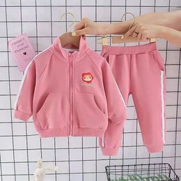 Clothing Sets Spring Autumn Baby Girls Set Cartoon Zipper Jacket And Pants 2PCS Suit For GIrl Children Birthday Christmas Present
