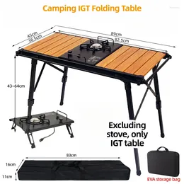 Camp Furniture Pink Squirrel Camping Folding IGT Table Lightweight Backpack Roll Adjustable Leg Desk Desktop Burner BBQ