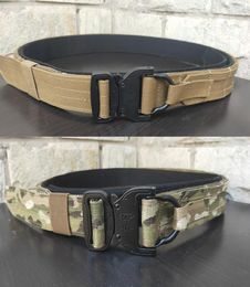 Tactical Molle Belt Multicam Army Duty Battle Belt Double Layer Nylon Outdoor Equipment9432178