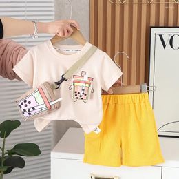 Clothing Sets Toddler Summer Boys Outfit Set 2024 Korean Baby Boy Clothes 1 To 2 Years Fashion Short Sleeve T-shirts Tops And Shorts Kids