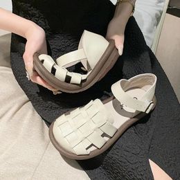 Casual Shoes 2024 Summer Woman Soft Women Strap Beach Sandals Gladistor Style Flat Heels Female Ladies 35-40