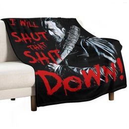 Blankets Negan I Will Shut For Fans Throw Blanket Heavy Quilt Furry Large