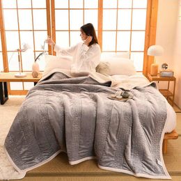 Blankets Soft Lamb Wool Reinforced Blanket Flannel Sheet Winter Thermal Bedspread Sofa Cover Baby Bed Li