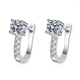Stud Earrings ZFSILVER Fashion Luxury 925 Silver Colour D Diamond-set Moissanite Classic U For Women Charm Accessories Wedding Jewellery