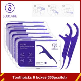 Original Youpin SOOCAS Dental Floss Pick Teeth Tooth Toothpicks Stick Oral Care Ergonomic Design FDA Testing Food Grade 50pc/box