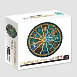 Puzzles Diameter 68cm Round Puzzle 1000 Pieces Jigsaw Puzzles Constellation Palace Famous Paintings Series Learning Education Craft Toys Y240524