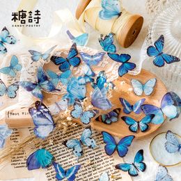 40pcs Vintage Butterfly Plants PET Decorative Stickers Diary Scrapbooking Material Toy Plant Deco Album DIY Stationery Stickers
