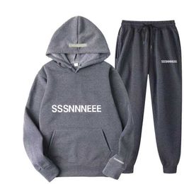 Men's Tracksuits Unisex Letter Print Tracksuit Set - Hoodie Sweatpants Sportswear Suit Cotton Blend 3xlw21z