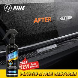 AIVC Car Plastic Restorer Polish Leather Cleaner Spray Back To Black Gloss Long Lasting Interior Plastic Renovator Remove Stain