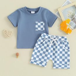 Clothing Sets Summer Baby Clothes For Girls Boys Shorts Set Fashion Casual Short Sleeve T-shirt With Plaid 2-piece Toddler Outfits