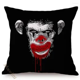 Pillow Fashion Monkey Funny Clown Pattern Printing Cover Sofa Throw Case Cotton Linen Home Decoration Square Pillowcase