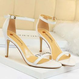 Cm Sandals Thin Women Fashion Summer High Heels Party Open Toe Stiletto Black White Red Female Wedd 17f