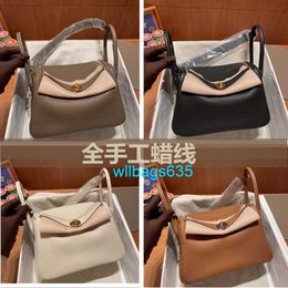 Linndys Bag Genuine Leather Shoulder Handbag Customised Bag Fully Handmade Hand Sewn Wax Thread Mini Doctor Bag 26cm Imported Tc Cowhide Shou have logo WLHE