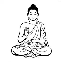 Window Stickers DIY Black Wall Sticker Meditating Buddha Decal Removable Art Mural Home Decor