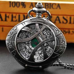 Pocket Watches Hollow Eye-Shaped Pendant Watch Quartz Clock Creative Retro Souvenir Sweater Chain Fob Timepiece Gifts