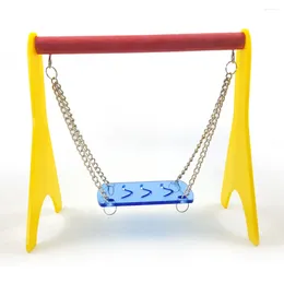 Other Bird Supplies Acrylic Swing Chicken Toy With Hanging Chain Baby Chick Cage Stand Holder Outdoor For Squeak Dog H