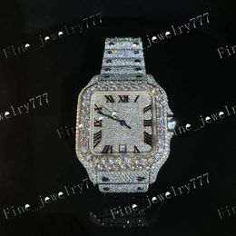 Fully Iced Out Hand Setting Vvs Moissanite Diamond Watch