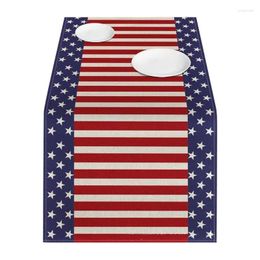 Table Cloth 4th Of July Independence Day Runner 13x71 Inch Linen Patriotic Memorial Tablecloth Farmhouse Dining Decorations