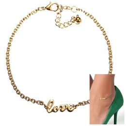 Wholesale-Stylish Love Charm Simple Elegant Sexy Anklet Foot Chain Anklets Ankle Bracelet Wholesale Free Shipping 274g