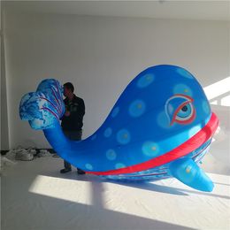 wholesale Colourful Inflatable Balloon Whale With Strip For City Show Decoration