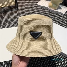 Men Women Bucket Designer Straw Hat Fashion Raffia Unisex Fishermans Hat Brand Wide Brim Luxury Fisher Hats Summer Sunhat