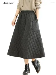 Skirts Oversized Cotton Vintage High Waist Autumn Winter Casual Loose Long For Woman Womens 2024 Skirt Clothes