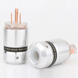 Preffair Hi End Audio P080TE Pure Copper US AC Power Plug HIFI Audio Grade Copper US plug & IEC DIY Power Cord Cable