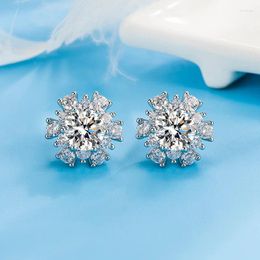 Stud Earrings Real S925 Sterling Silver Diamond Earring Females Aros Mujer Oreja 1 Carats Orecchini Gemstone Bizuteria