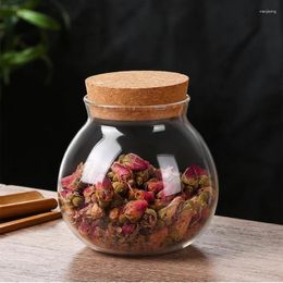 Storage Bottles Thick Cork Stopper And Bamboo Lid Jar For Heat-resistant High Borosilicate Glass Sealed Tea Utensils