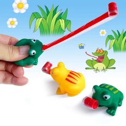 Decompression Toy 5 new fun decompression tongue squeezing frog creative simulation frog children pinching music violin toys S2452404
