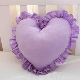 Cushion/Decorative Pillow Cotton pleated heart-shaped sofa cushion office backboard small sleeping mat travel wedding baby gift toy home decoration Q240523