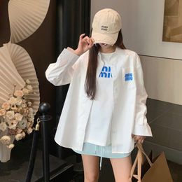 Women's Suits & Blazers Mm24 Fashionable Printed Letters Minimalist Short T+long Sleeved Shirt