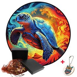 Puzzles Colorful Unique Wooden Sea Turtle Animal Puzzles For Kids Educational Toys DIY Wood Crafts Family Interesting Interactive Games Y240524