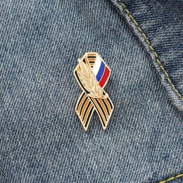 Hot selling new alloy denim with baking paint technology creative wheat ear brooch badge